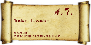 Andor Tivadar névjegykártya